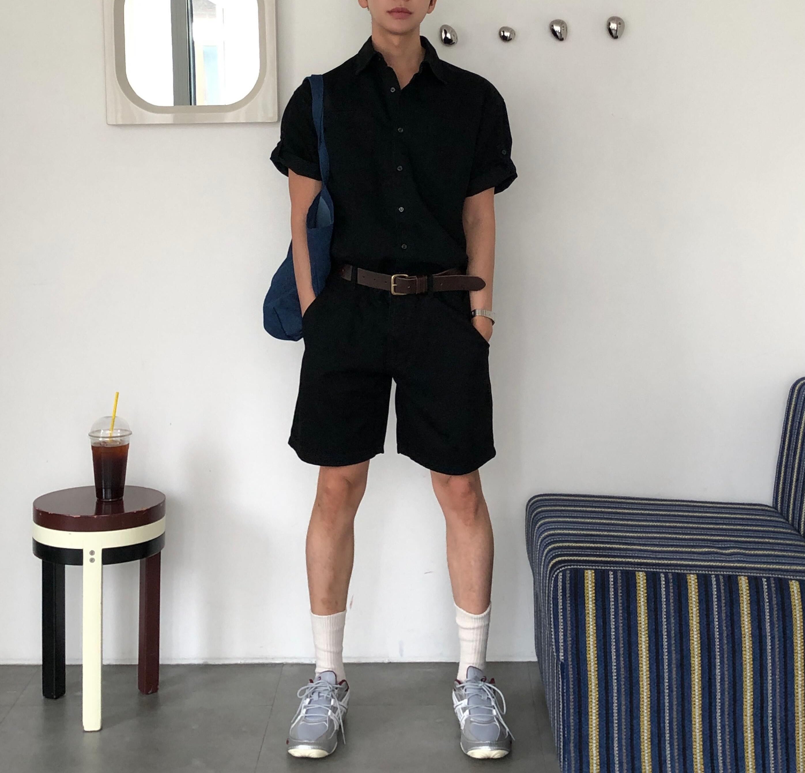 Roll-Up Sleeve Denim Shirt — hem detail