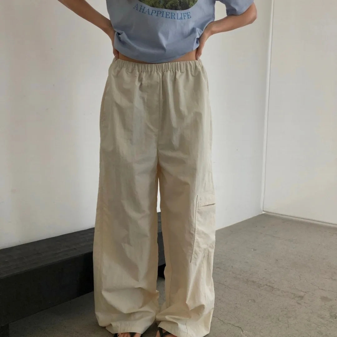 Libre Nylon Side Pocket Cargo Banding Pants