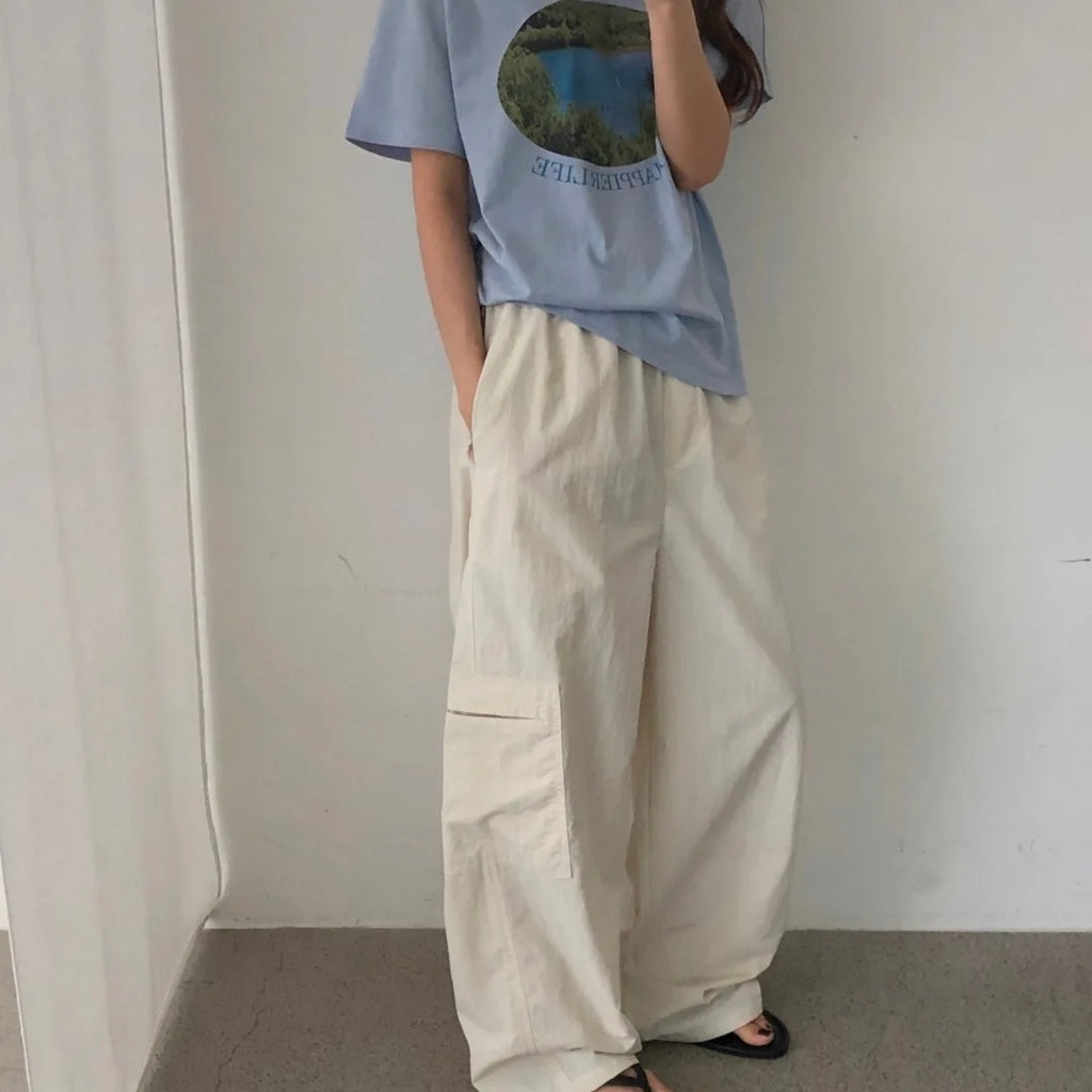 Libre Nylon Side Pocket Cargo Banding Pants