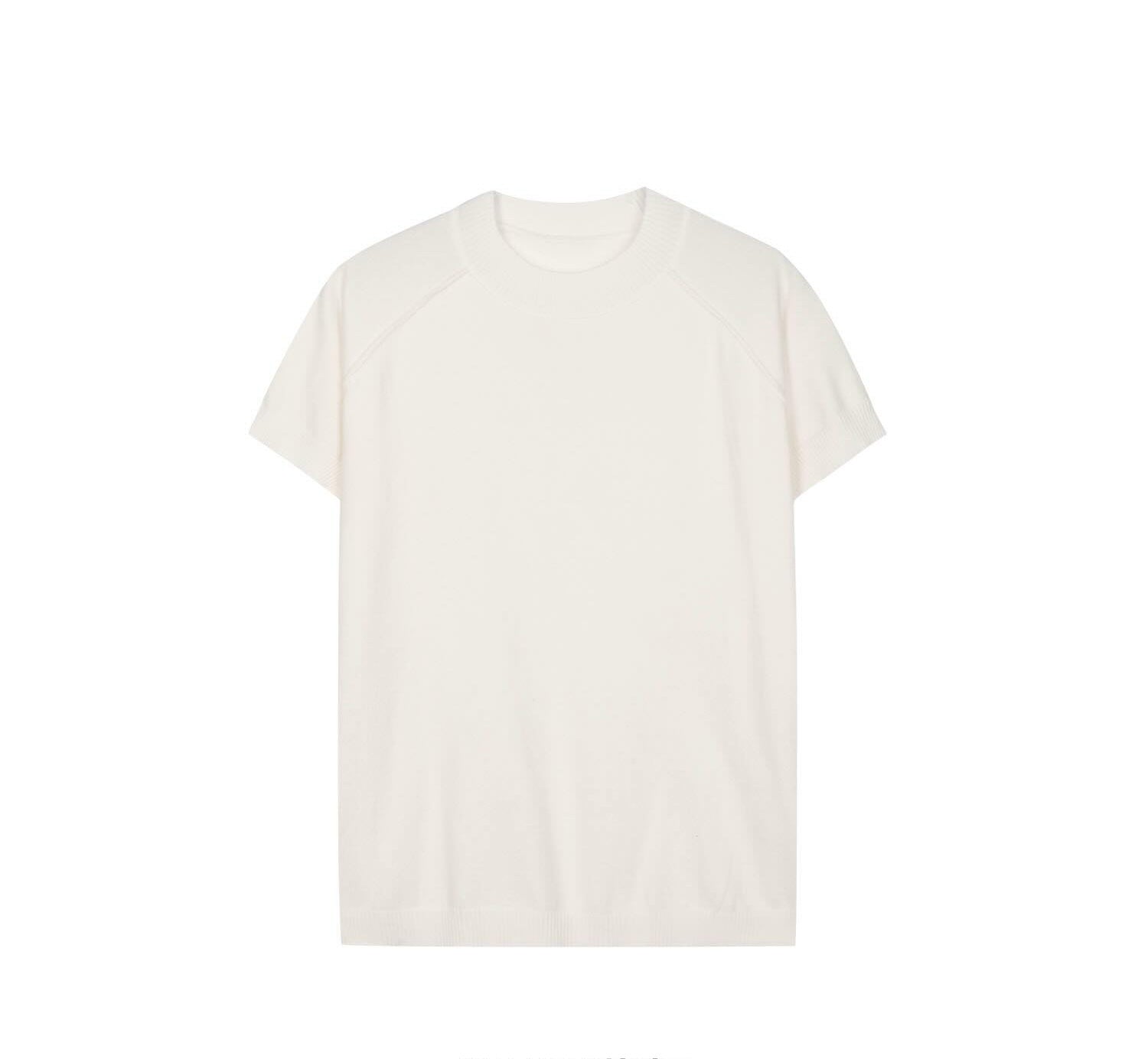 Raglan Sleeve Crew Neck Knit Tee — full body