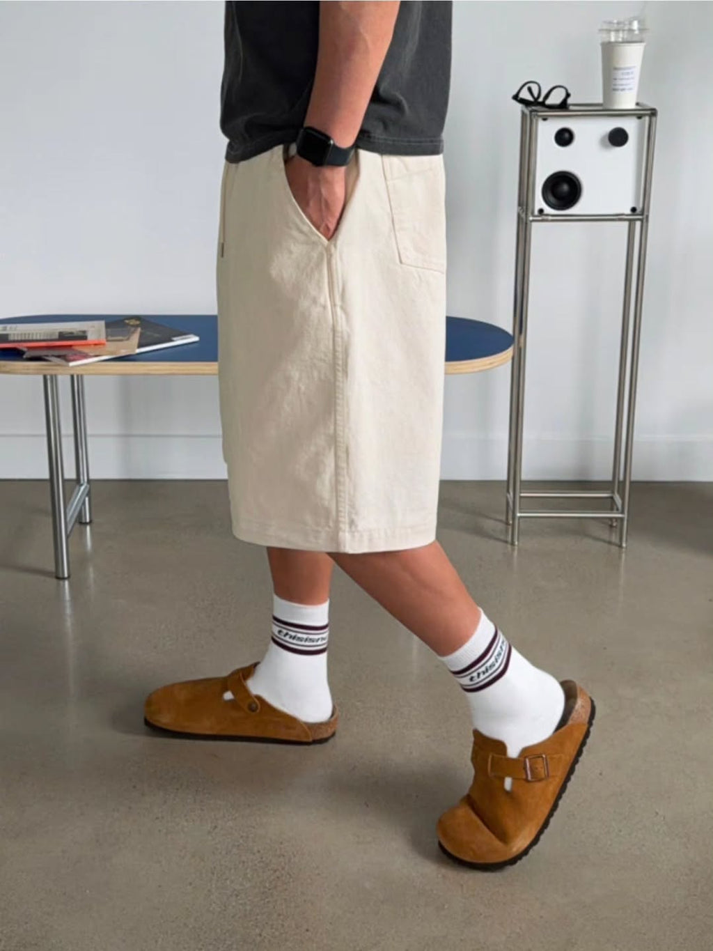 Grab Wide Bermuda Shorts — Heavy Cotton Canvas Drawstring