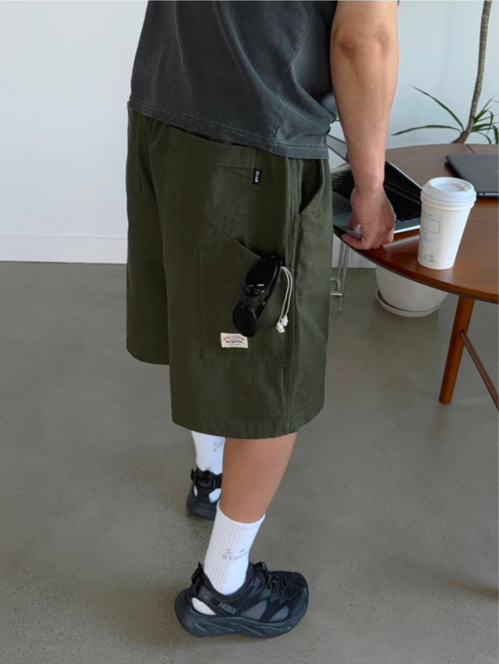 Grab Wide Bermuda Shorts — Heavy Cotton Canvas Drawstring