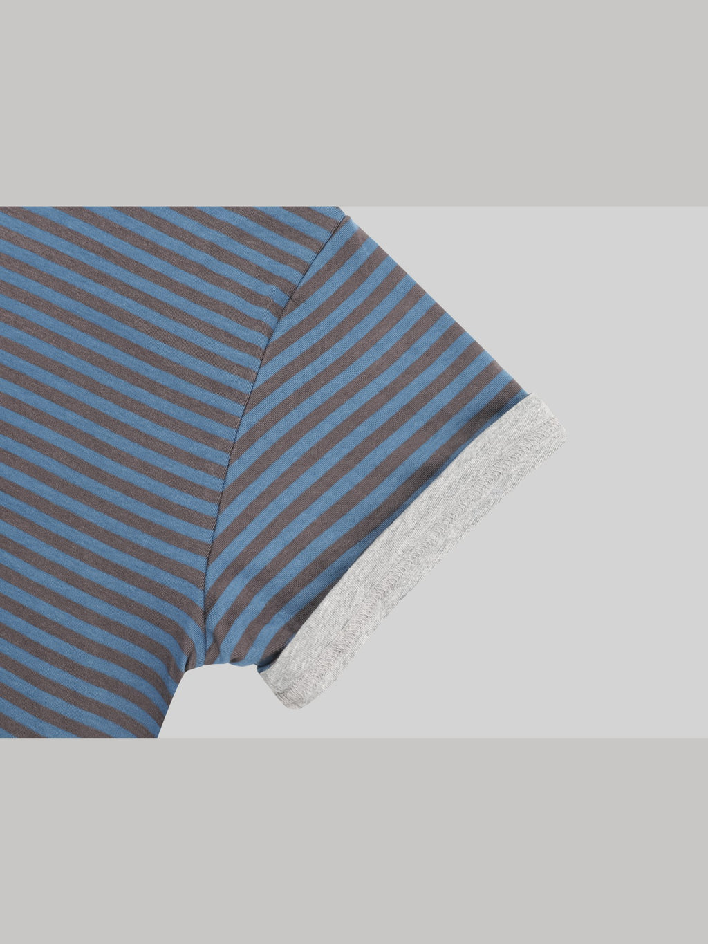 Mezzo striped roll-up sleeve T-shirt in Black-Ivory, front view styled