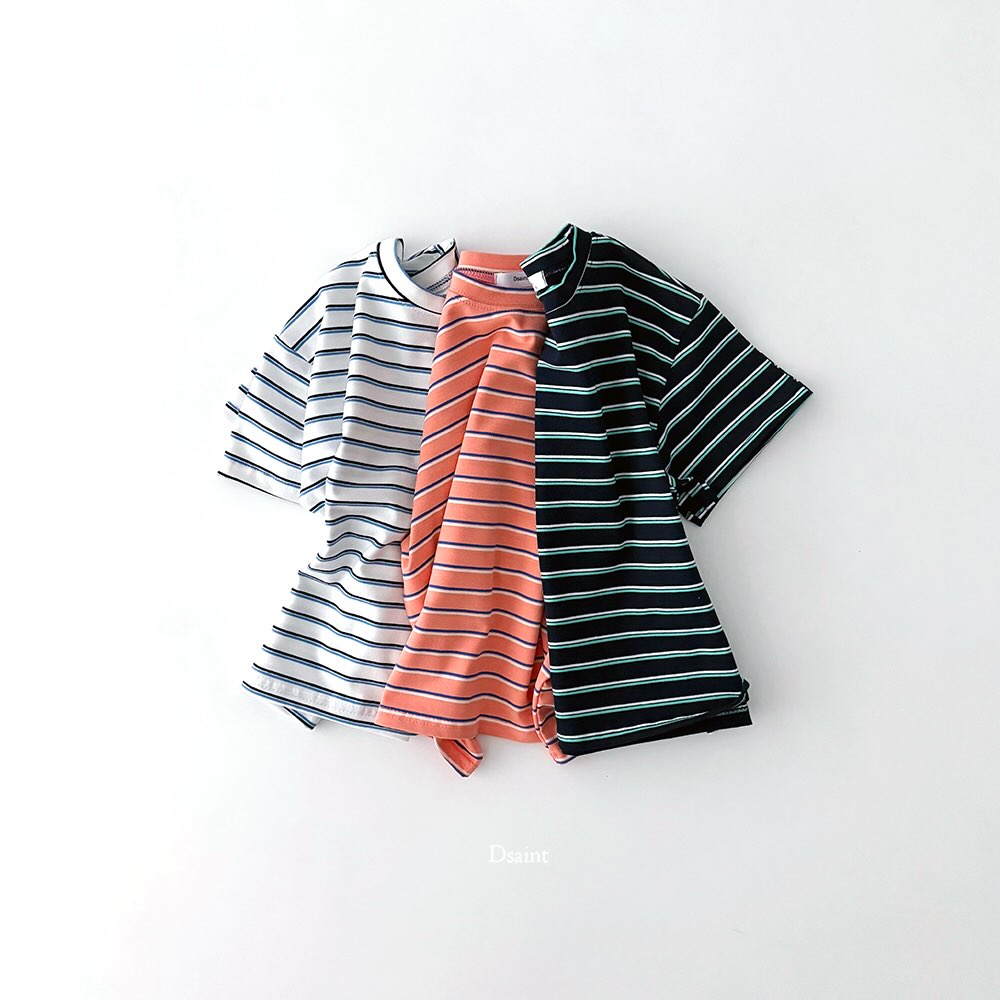 3Pack D.saint Stripe Short Sleeve Cotton Tee  — Kids