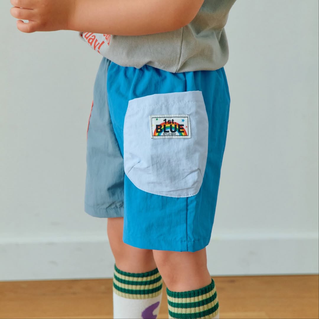 (2pack) Firstblue Colour Block Nylon Shorts — Kids