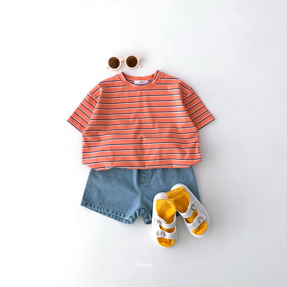 3Pack D.saint Stripe Short Sleeve Cotton Tee  — Kids
