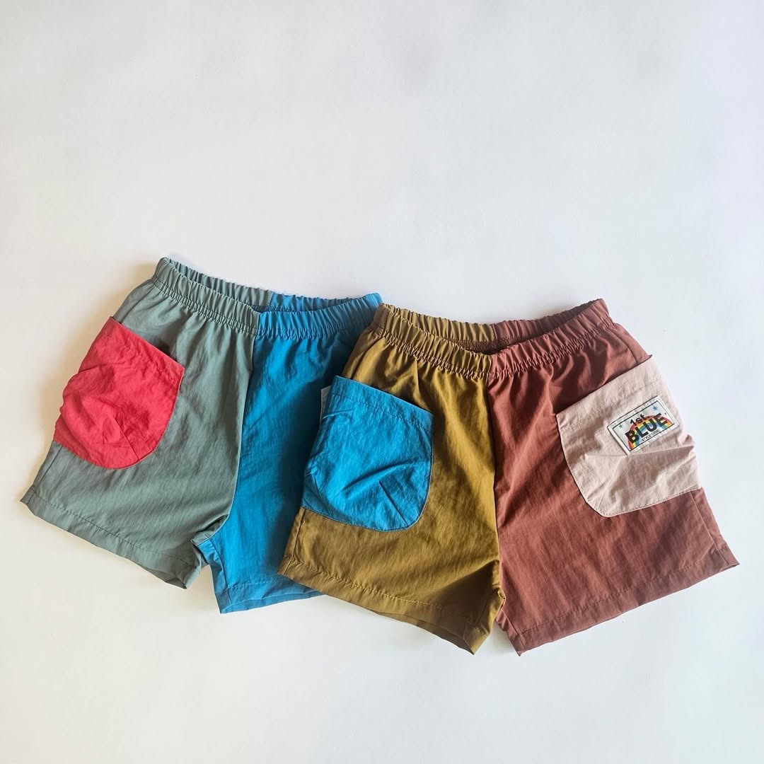 (2pack) Firstblue Colour Block Nylon Shorts — Kids