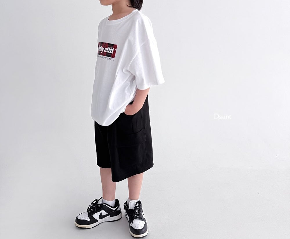 (2pack) Dsaint Pin-Tuck & Cargo Wide Cotton Shorts — Kids