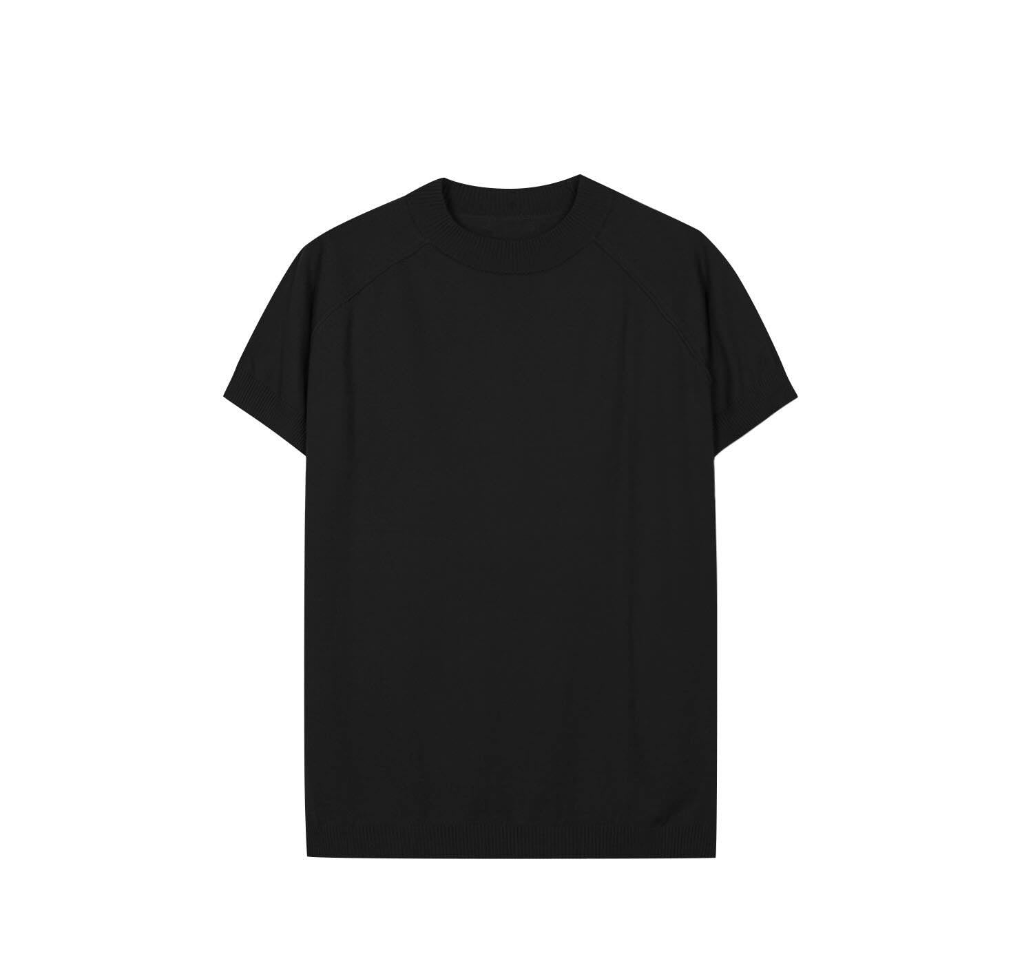 Raglan Sleeve Crew Neck Knit Tee — Grey