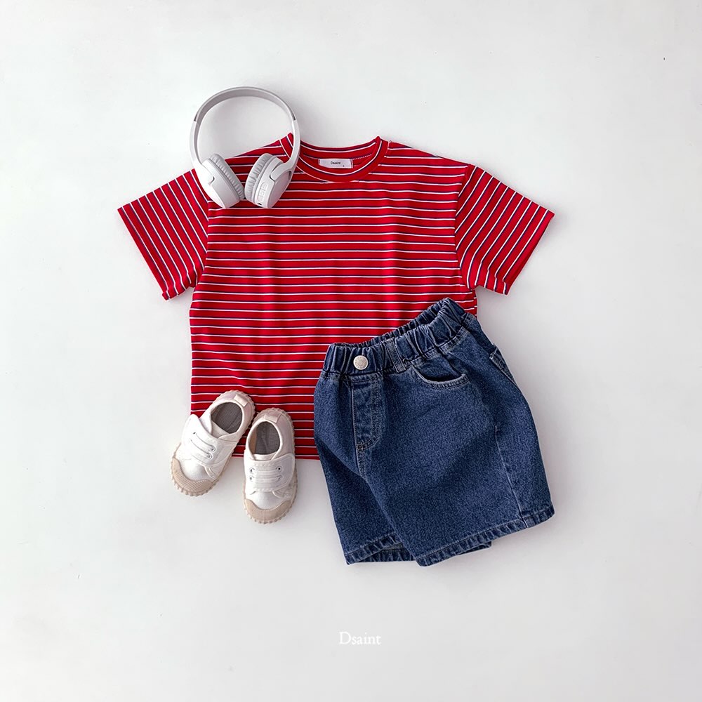 3Pack D.saint Stripe Short Sleeve Cotton Tee  — Kids