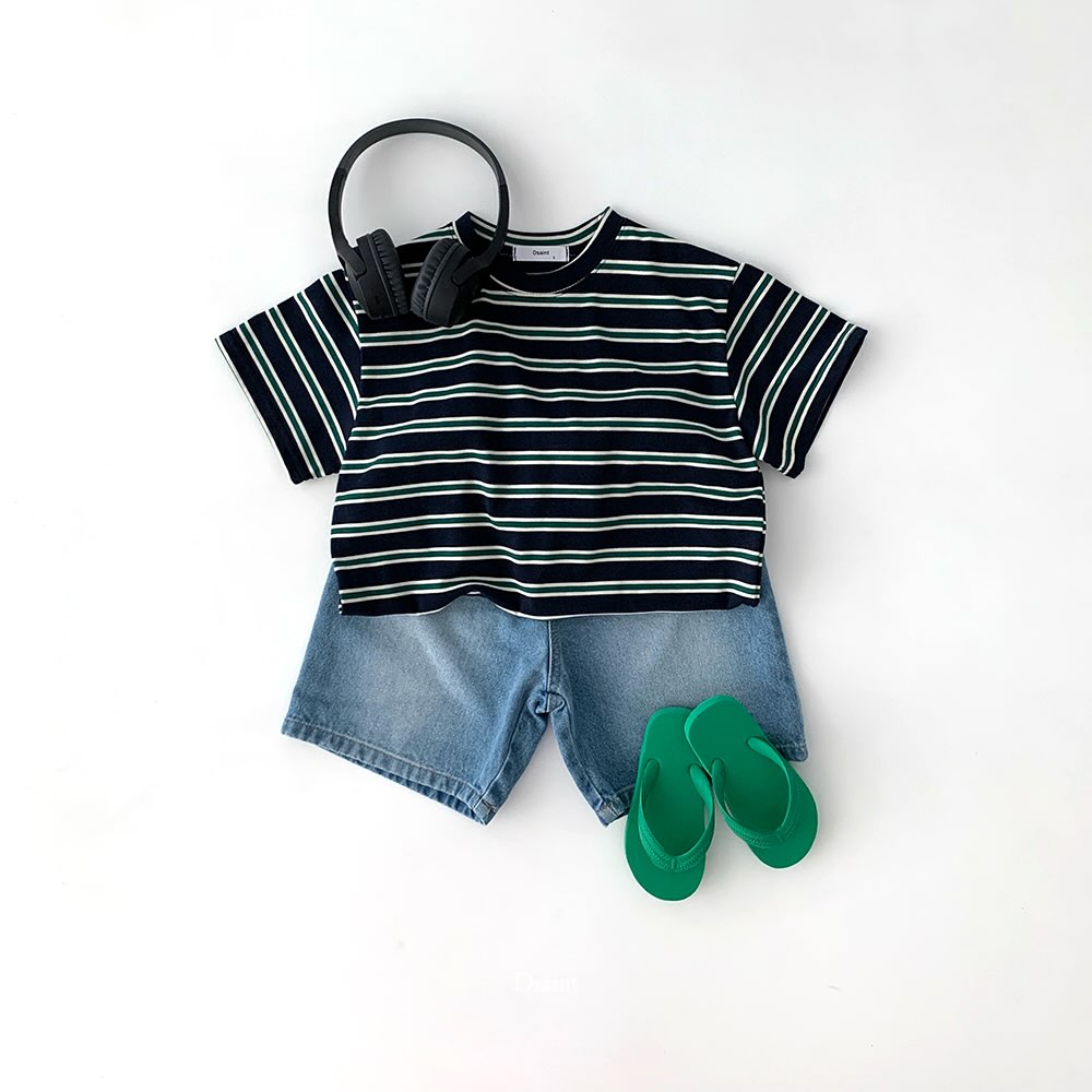 3Pack D.saint Stripe Short Sleeve Cotton Tee  — Kids