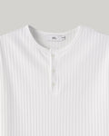 DeefHouse ribbed henley neck T-shirt in Charcoal, front view flat lay