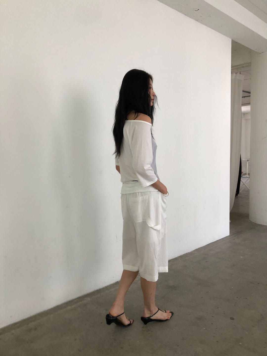Ore Colour-Block Dolman Sleeve Cotton Tee