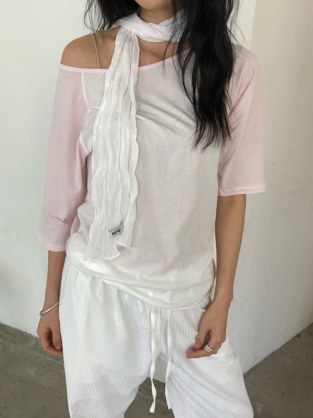 Ore Colour-Block Dolman Sleeve Cotton Tee