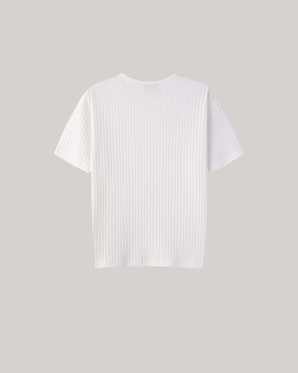 DeefHouse ribbed henley neck T-shirt in Charcoal, ribbed texture close-up