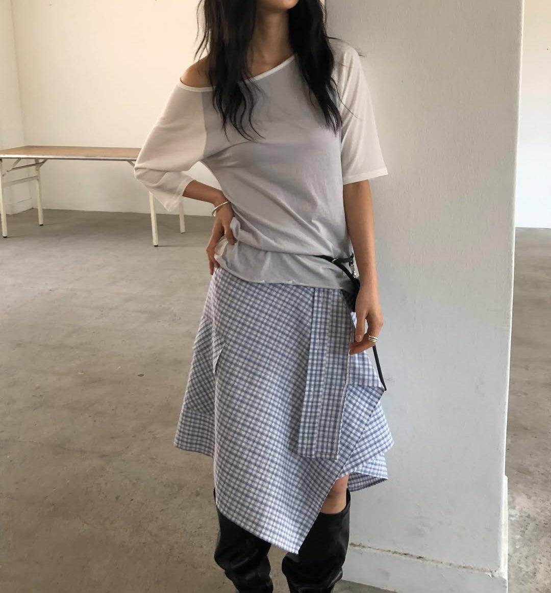 Ore Colour-Block Dolman Sleeve Cotton Tee