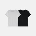 2Pack Hendel Roll-Up Sleeve T-Shirt — White and Black
