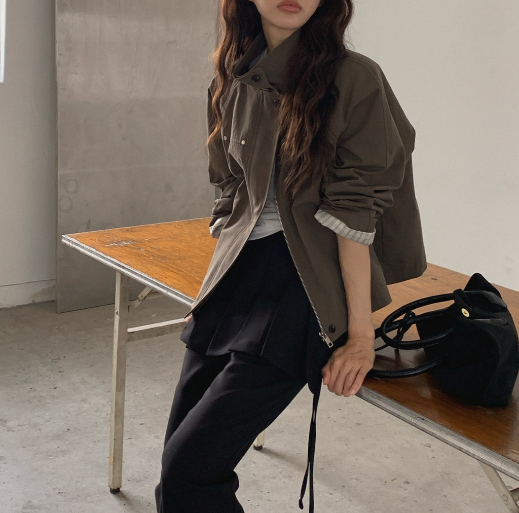Stand Collar Half Field Jacket