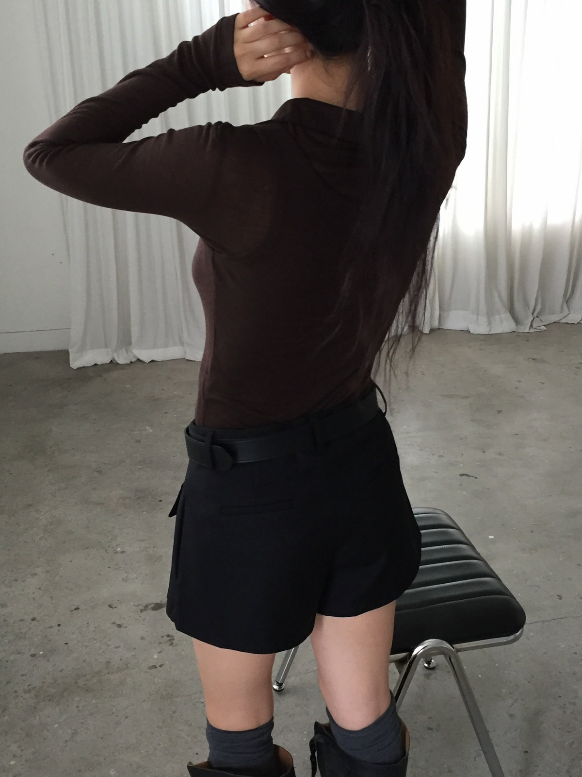 Tank Top & Polo Collar Long Sleeve Set