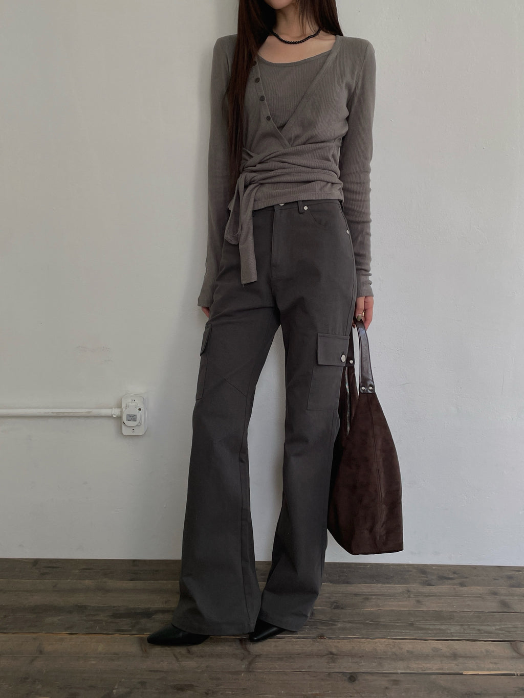 High Waist Bootcut Cargo Pants