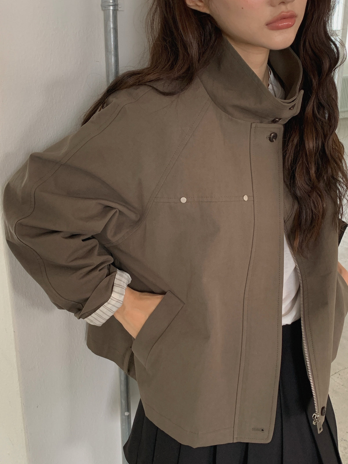 Stand Collar Half Field Jacket