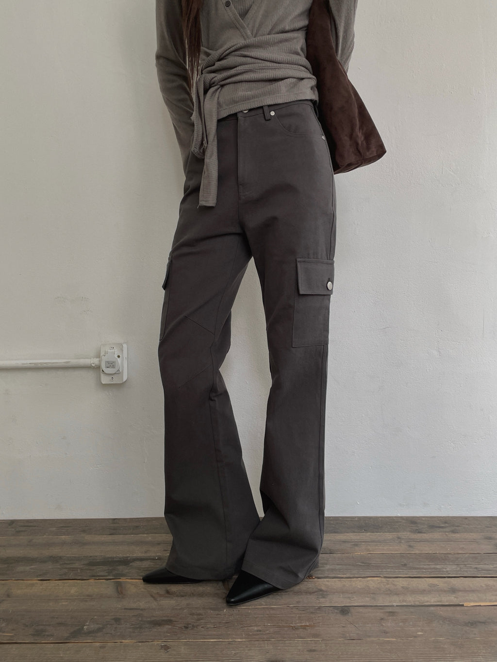 High Waist Bootcut Cargo Pants