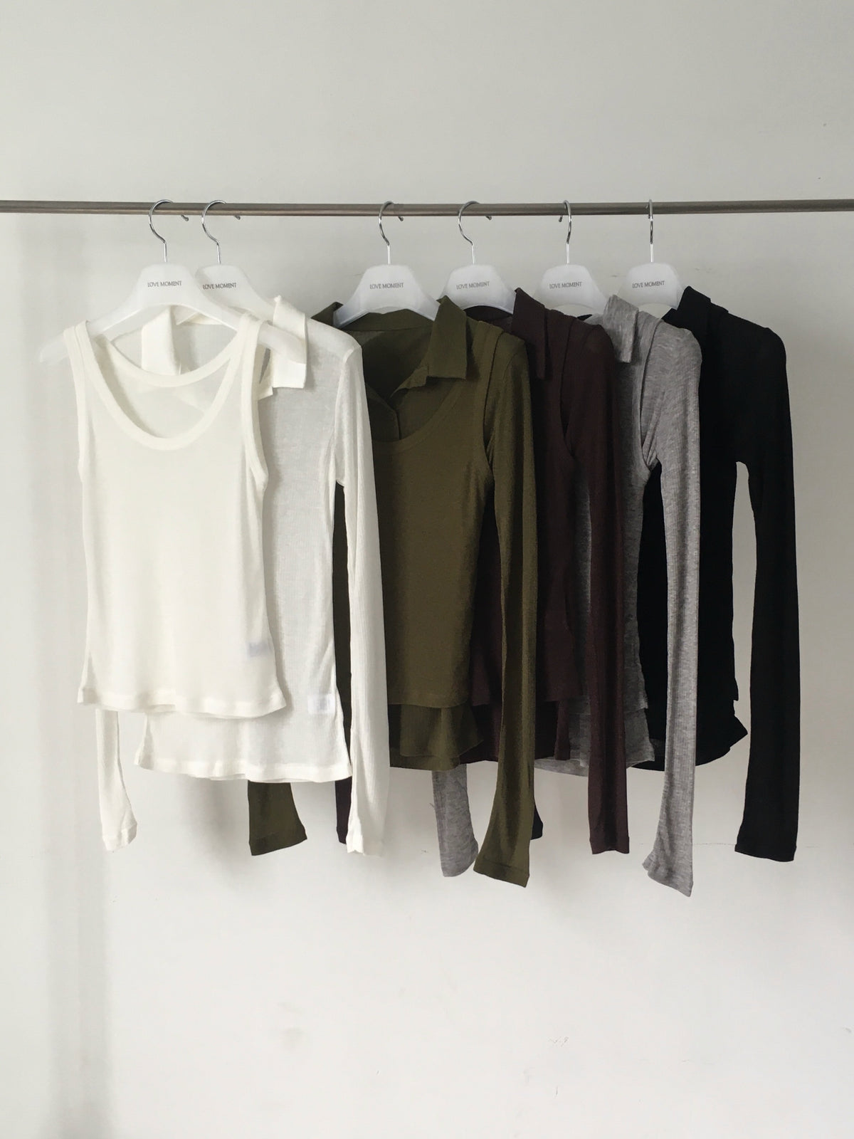 Tank Top & Polo Collar Long Sleeve Set