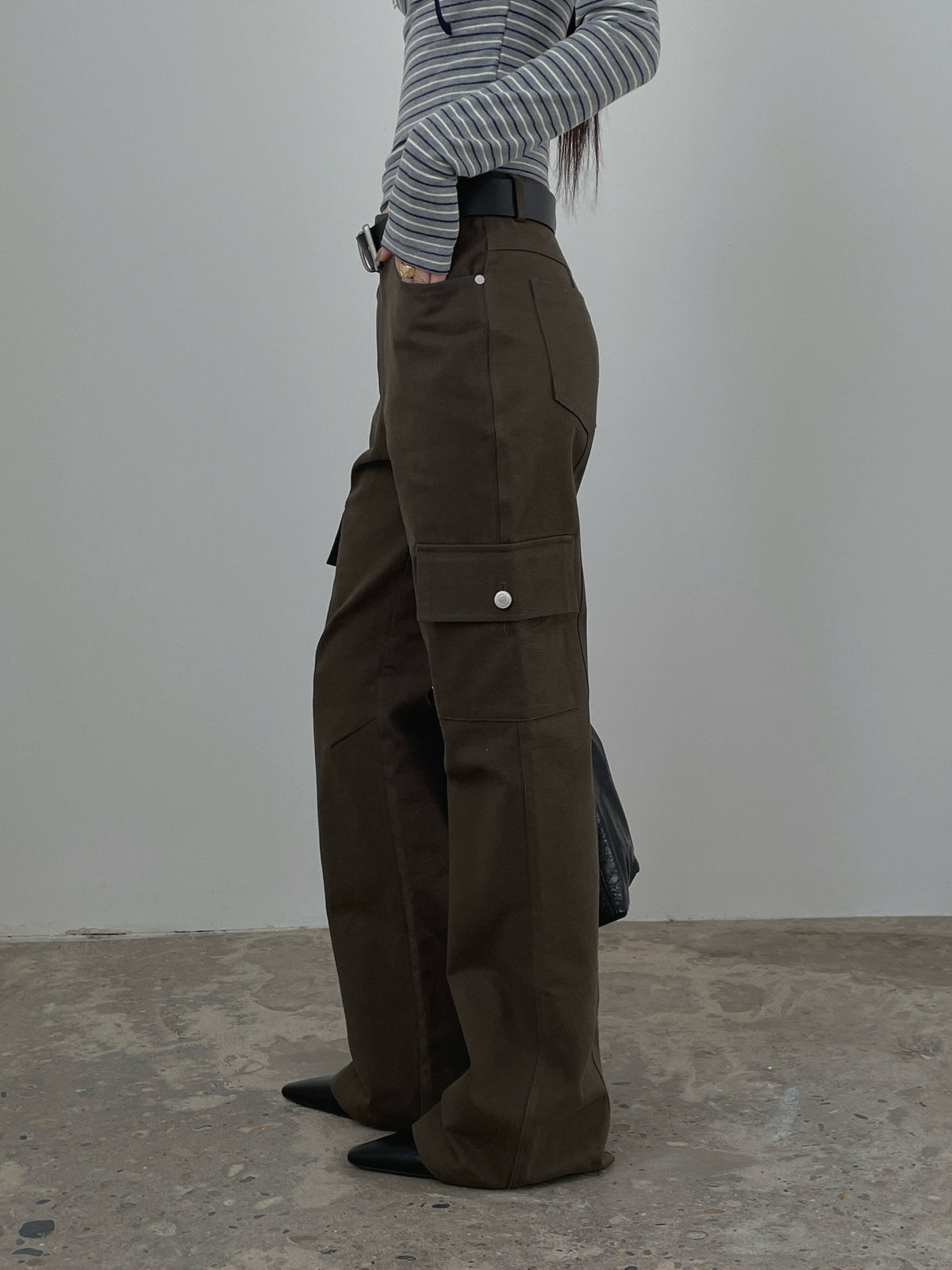 High Waist Bootcut Cargo Pants