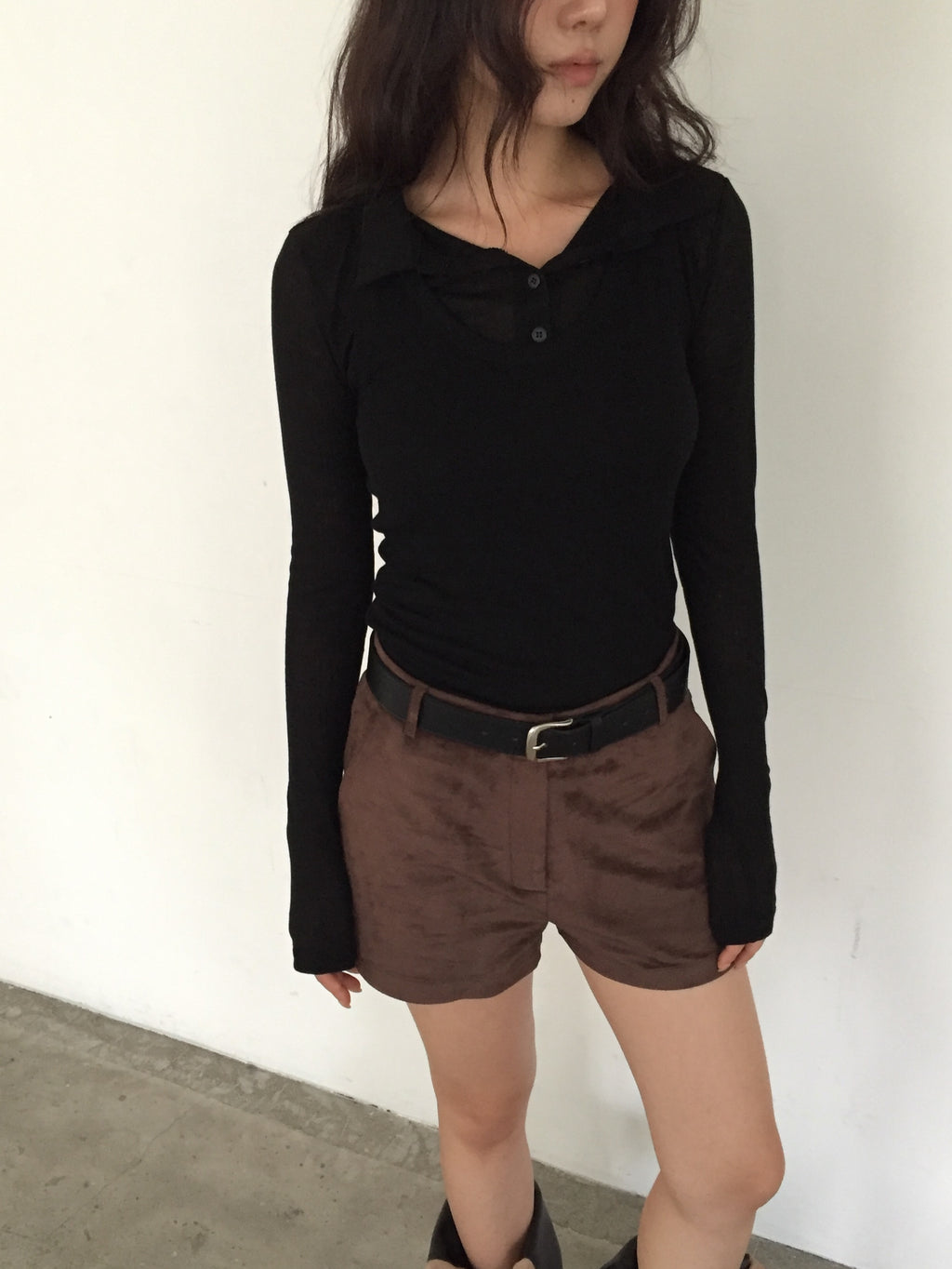 Tank Top & Polo Collar Long Sleeve Set