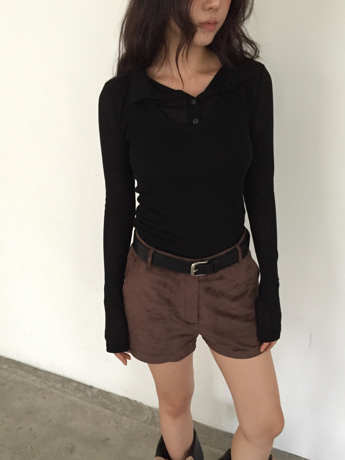 Tank Top & Polo Collar Long Sleeve Set