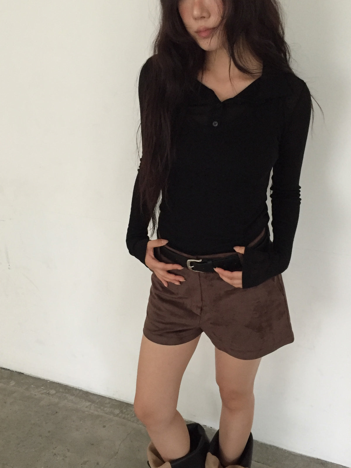 Tank Top & Polo Collar Long Sleeve Set
