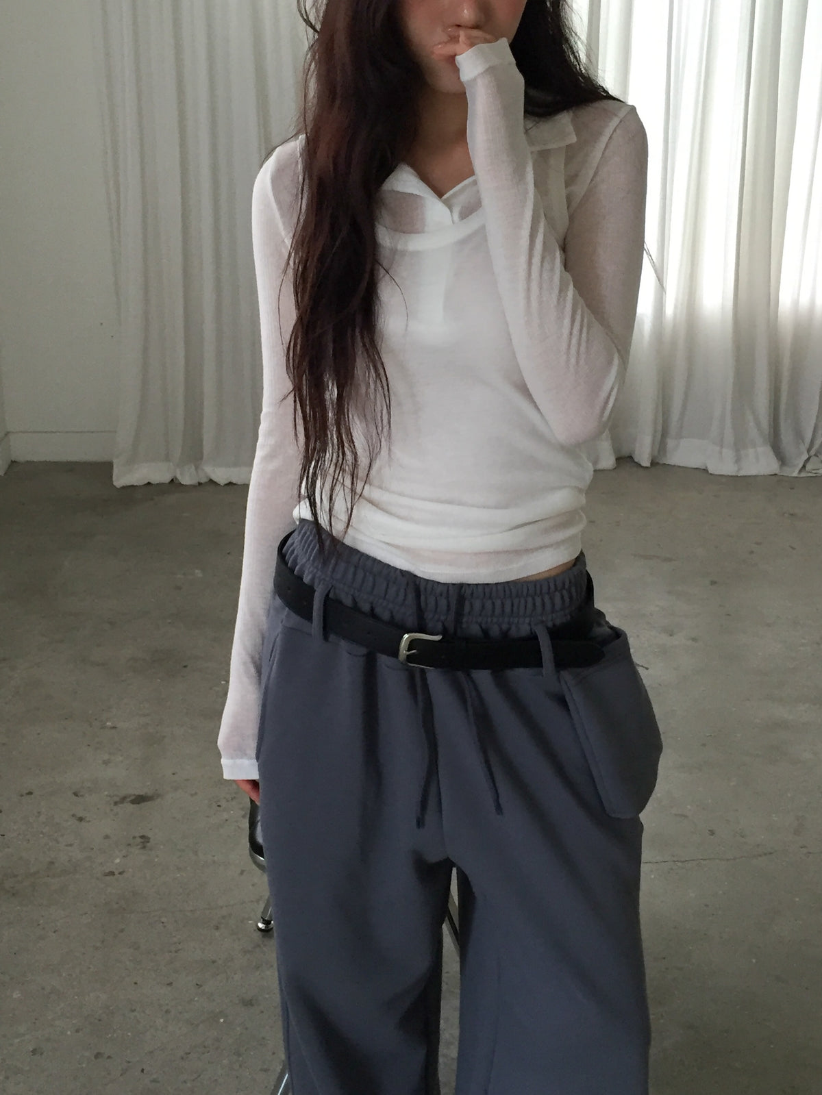 Tank Top & Polo Collar Long Sleeve Set