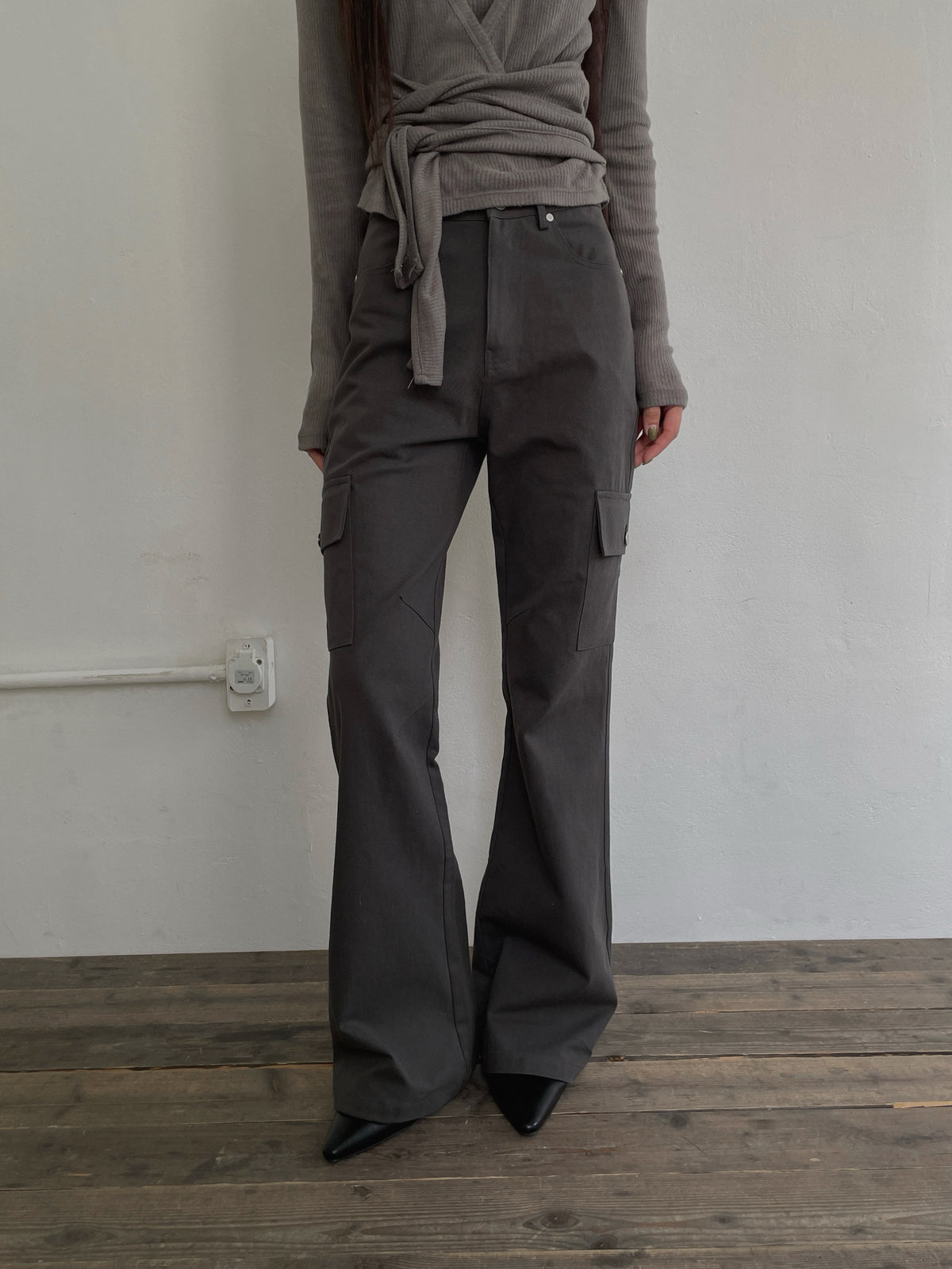 High Waist Bootcut Cargo Pants