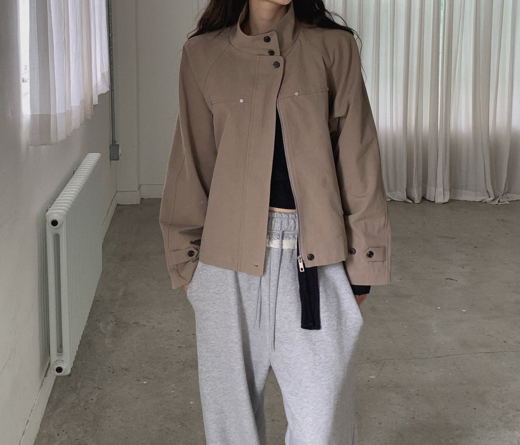Stand Collar Half Field Jacket