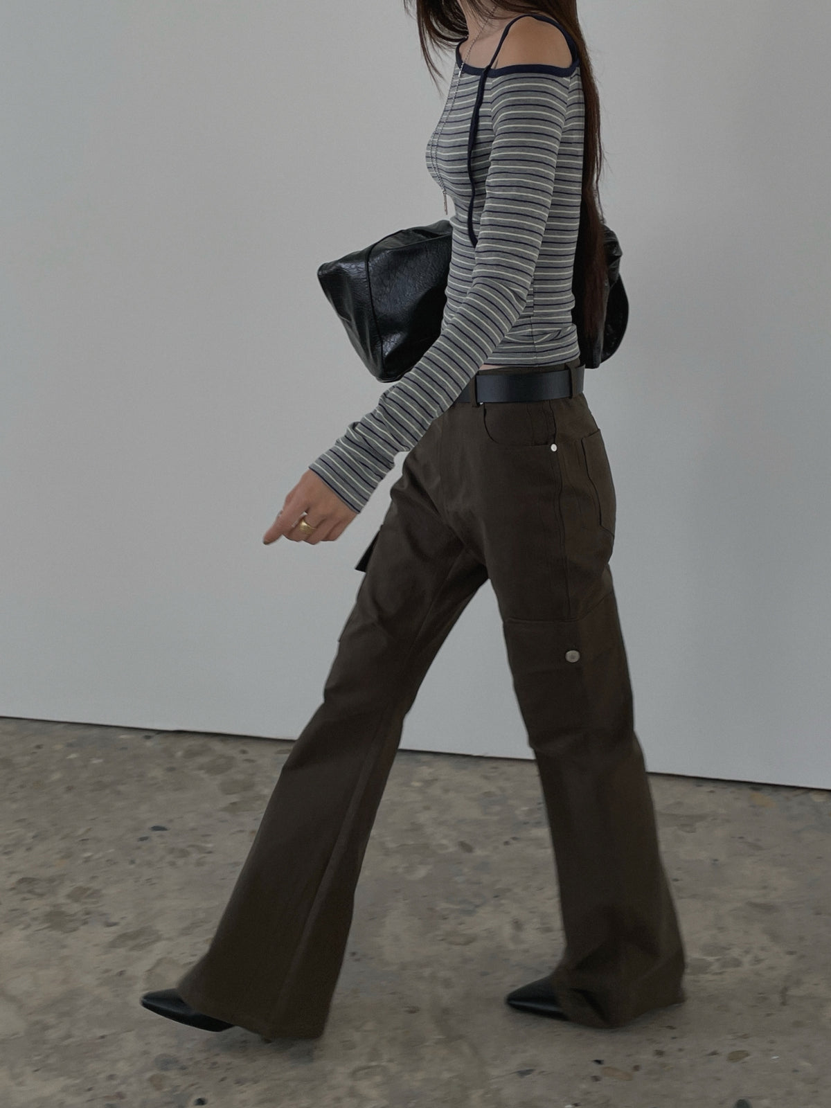 High Waist Bootcut Cargo Pants