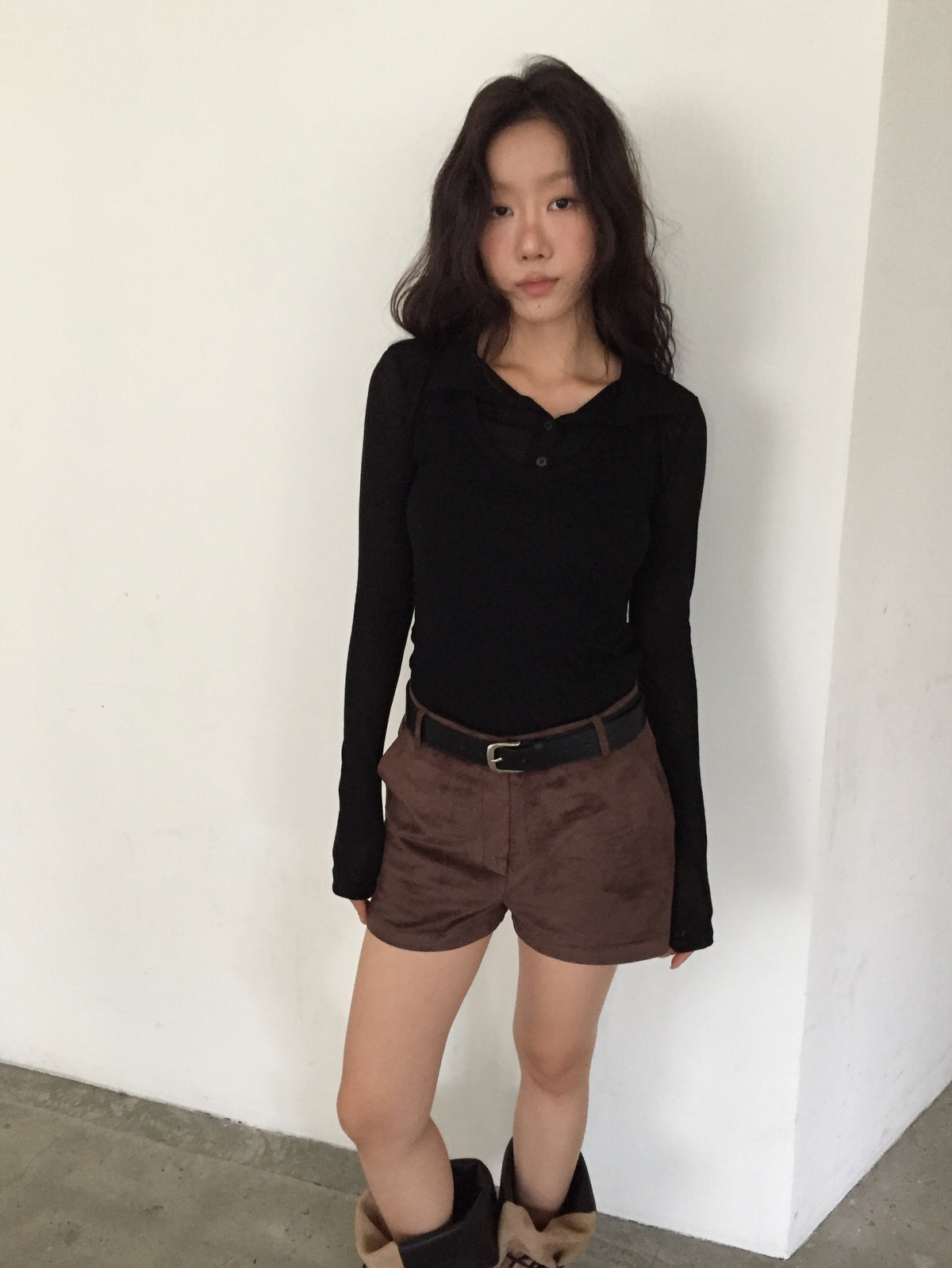 Tank Top & Polo Collar Long Sleeve Set