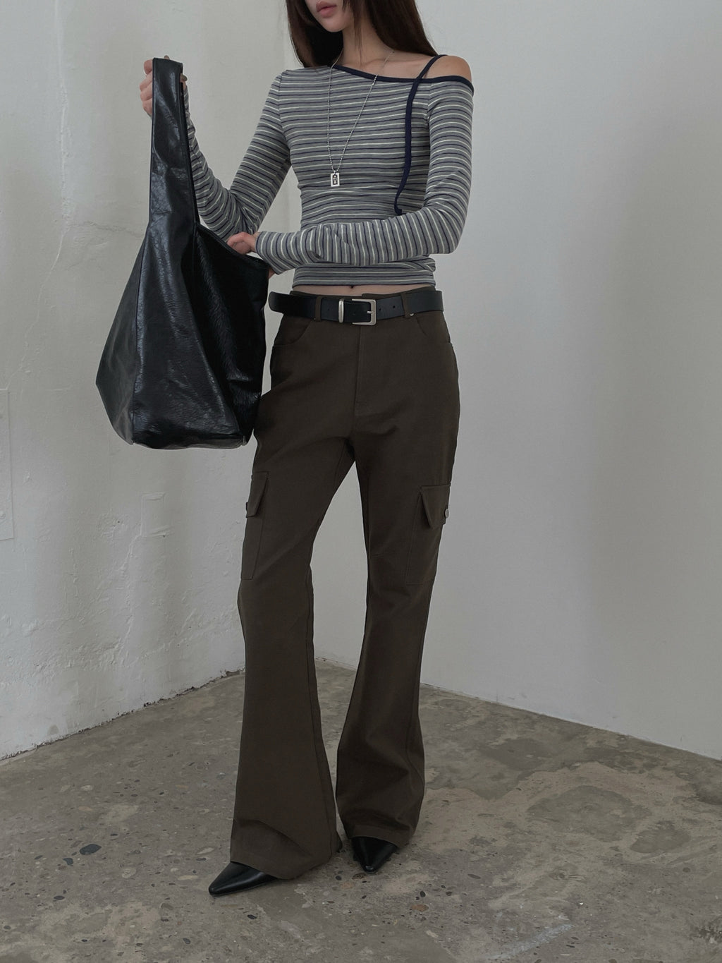 High Waist Bootcut Cargo Pants