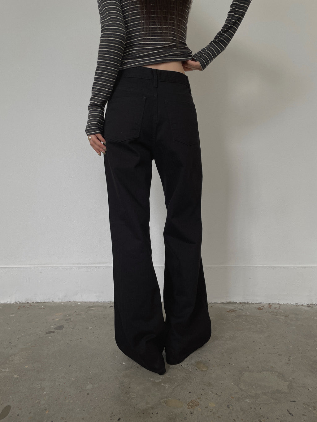 High Waist Button Fly Wide Straight Jeans