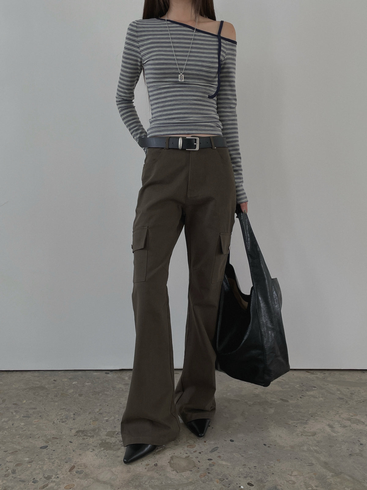 High Waist Bootcut Cargo Pants