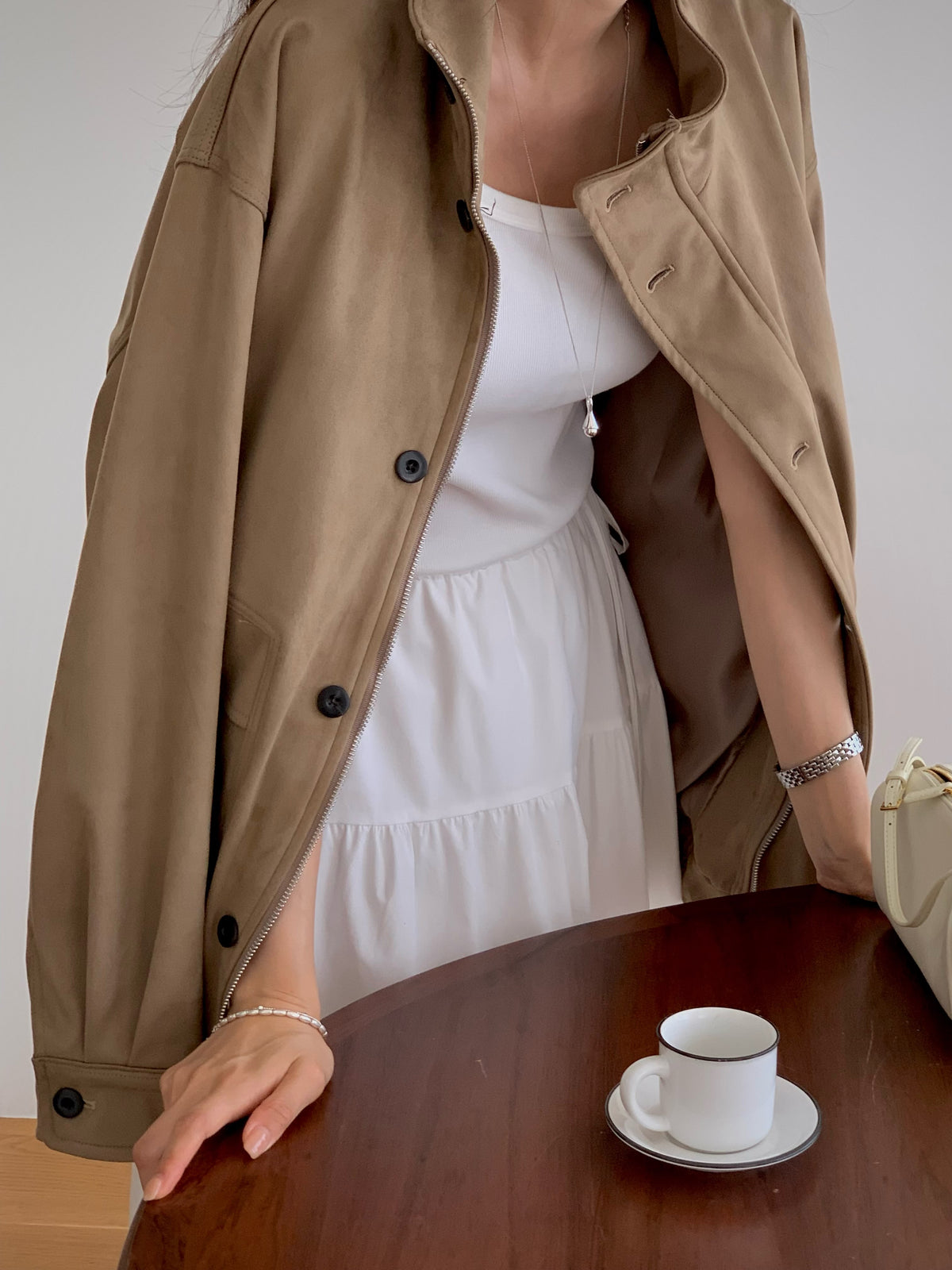Suede field jacket