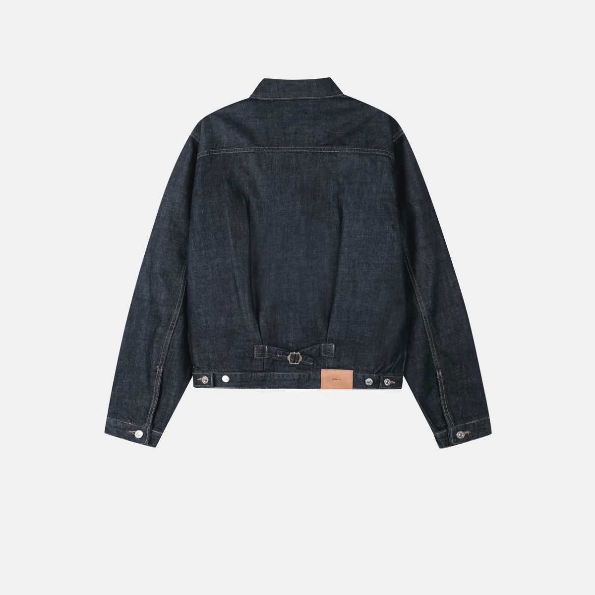 Dark indigo men's cotton trucker denim jacket with flap chest pockets