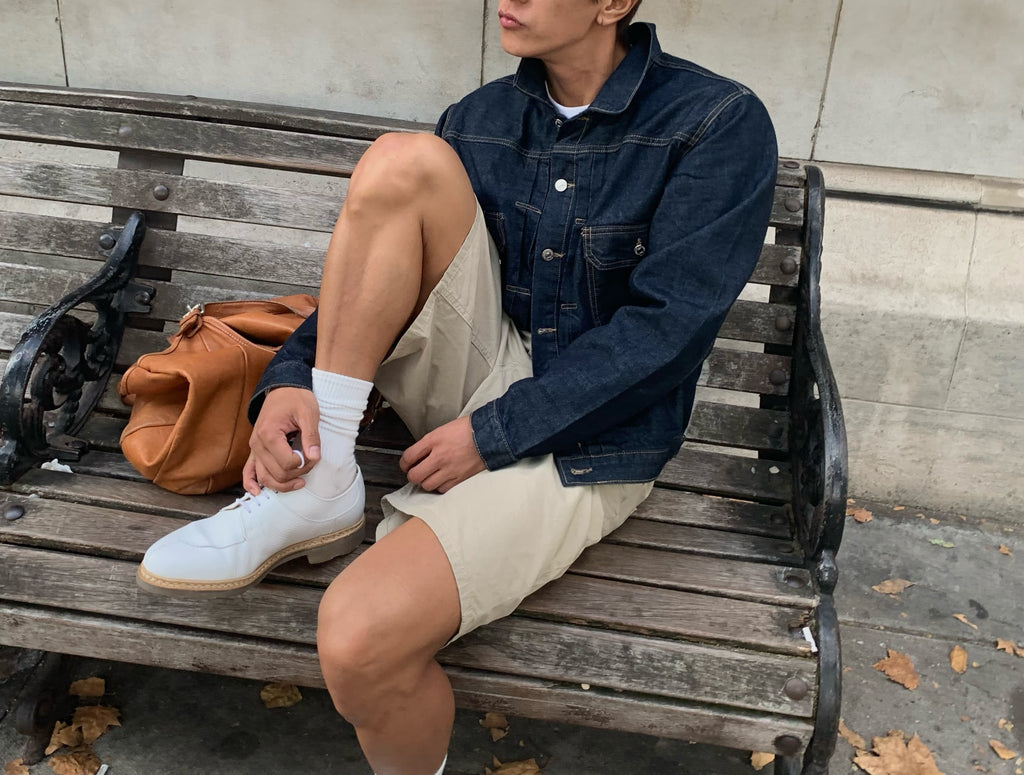 Mento Raw Indigo Cotton Trucker Denim Jacket