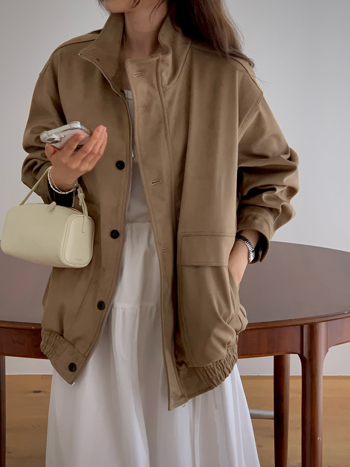 Suede field jacket