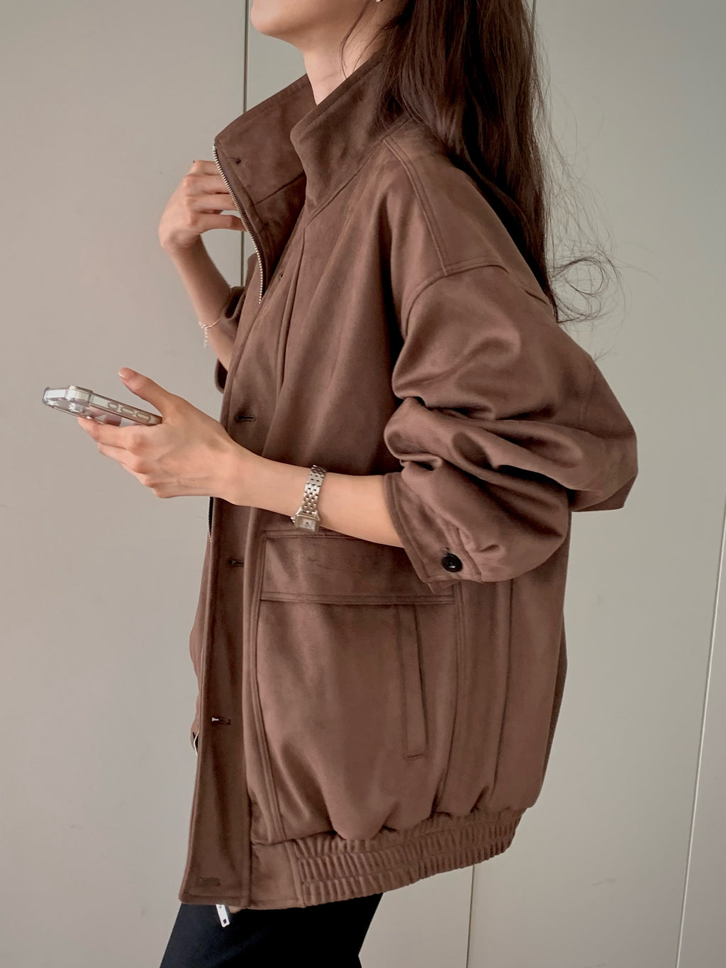 Suede field jacket