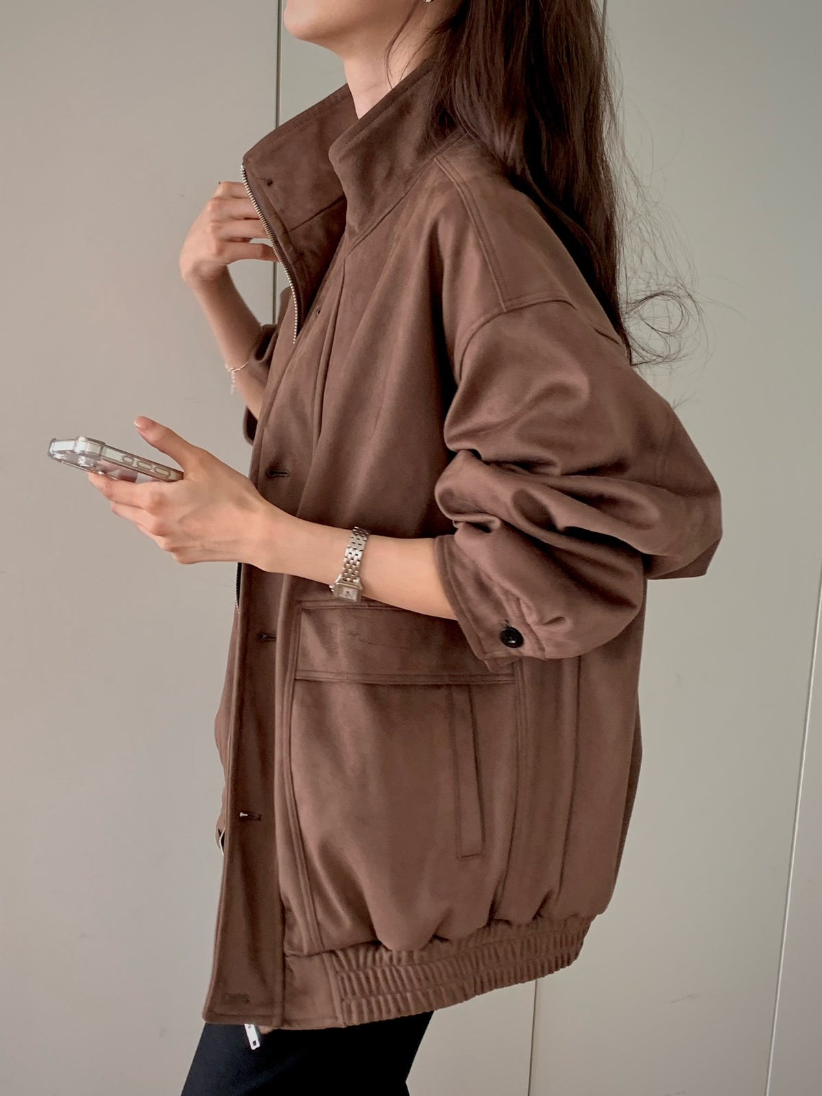 Suede field jacket