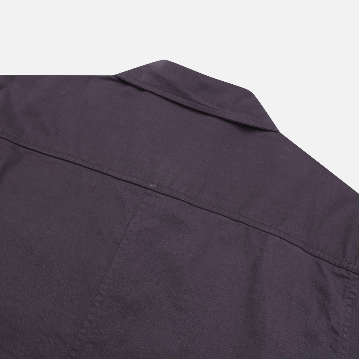 Purple men's herringbone cotton shirt jacket, front view