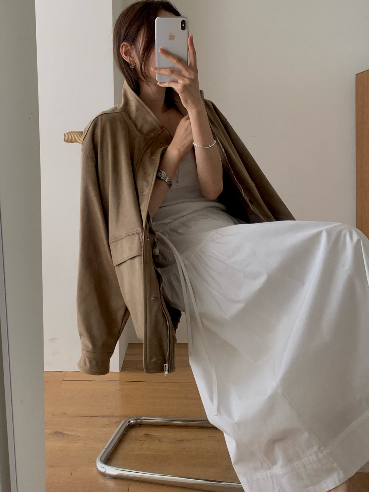 Suede field jacket