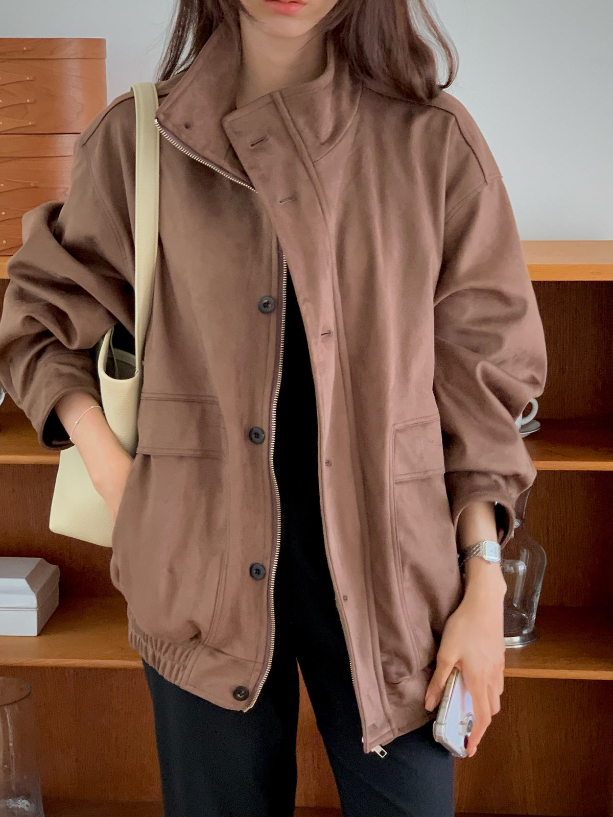 Suede field jacket