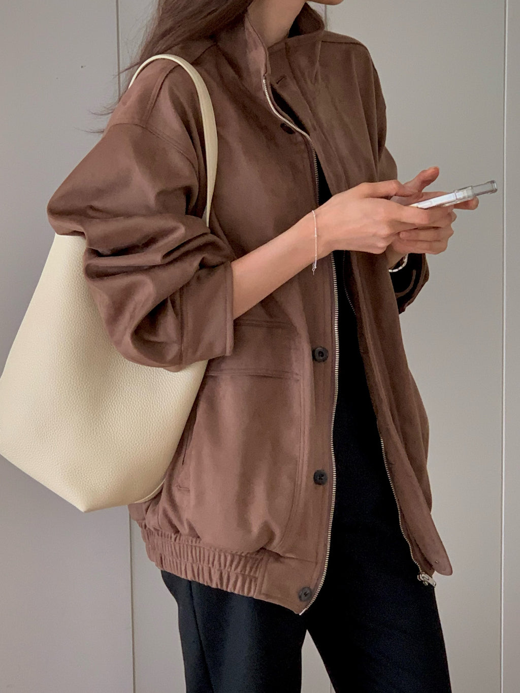 Suede field jacket