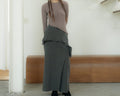 Asymmetric Ruffle Layer Maxi Skirt